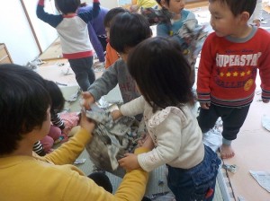 片付けではブルドーザーになりきったよ